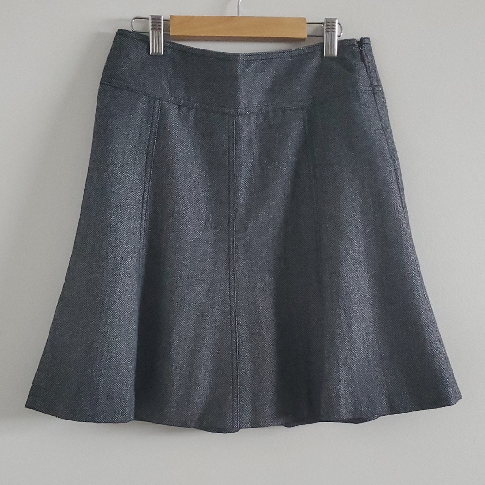 Smart Set Dark Gray A-Line Wool Blend Tweed Fall Winter Skirt Size 8 Academia